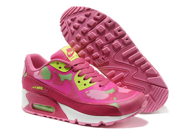 Nike Air Max 90 Chaussures Femmes Tape Pre Vert Rose